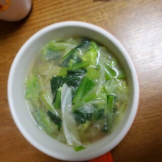 レタスと小松菜のウェイパースープ